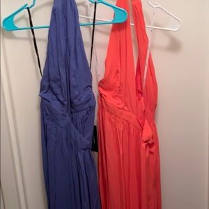 NWT NEVERWORN MAXI DRESSES lulus peach/perrywinkle